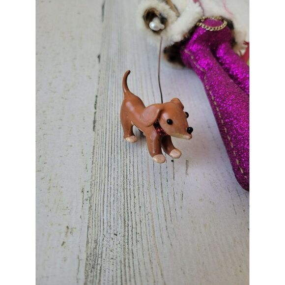 Vintage de carlini Italian glass lady shopper dog shopping ornament lady fashion - Picture 2 of 9